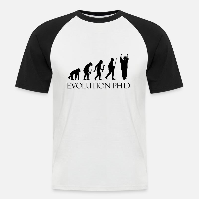 Evolution PHD - Männer Baseball-T-Shirt - Weiß/Schwarz