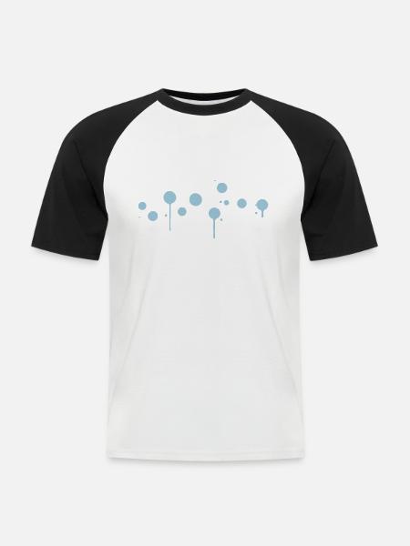 Kleine Kleckse - Männer Baseball-T-Shirt - Weiß/Schwarz