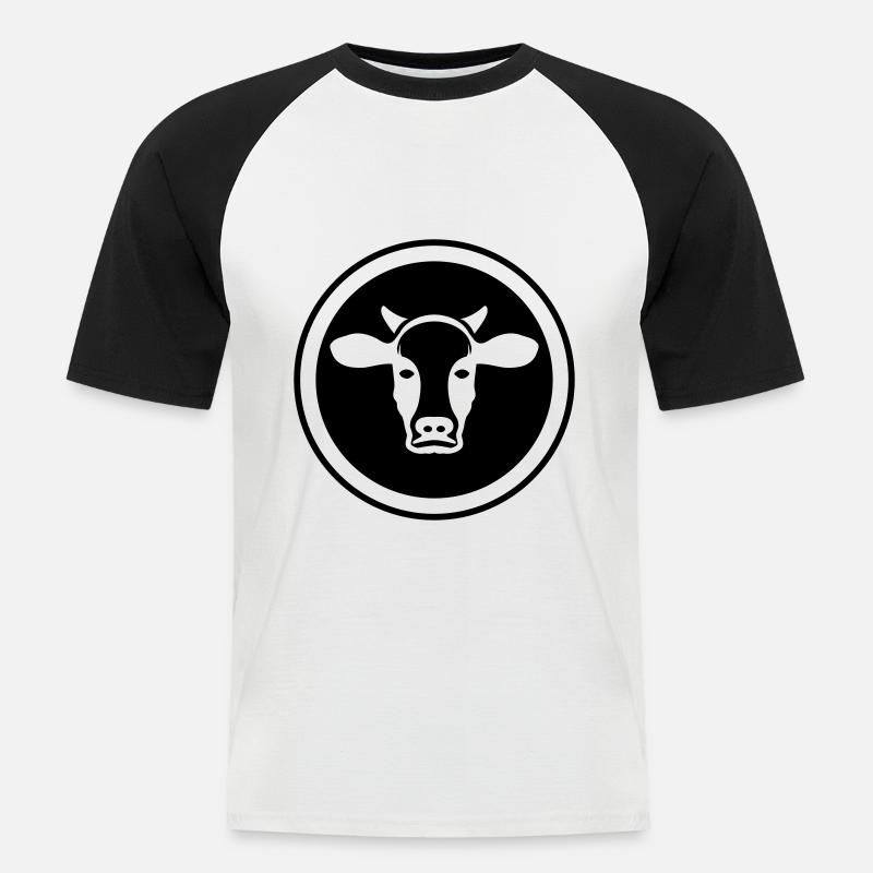 Beef Head - Men's Baseball T-Shirt - white/black