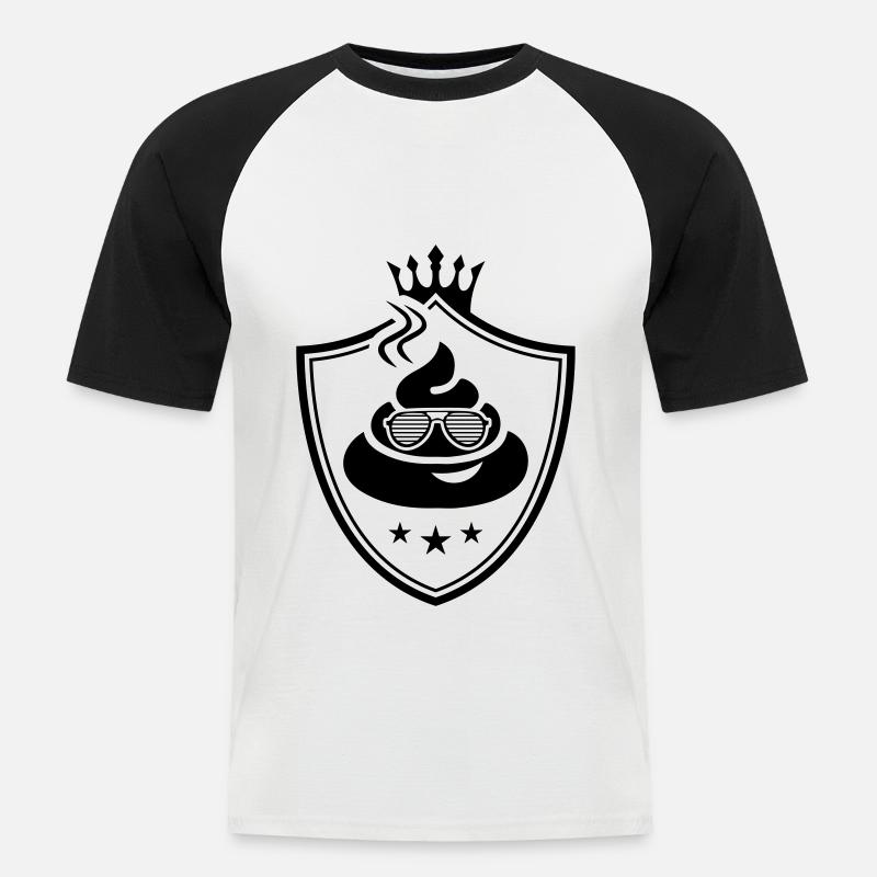 shit logo - Männer Baseball-T-Shirt - Weiß/Schwarz