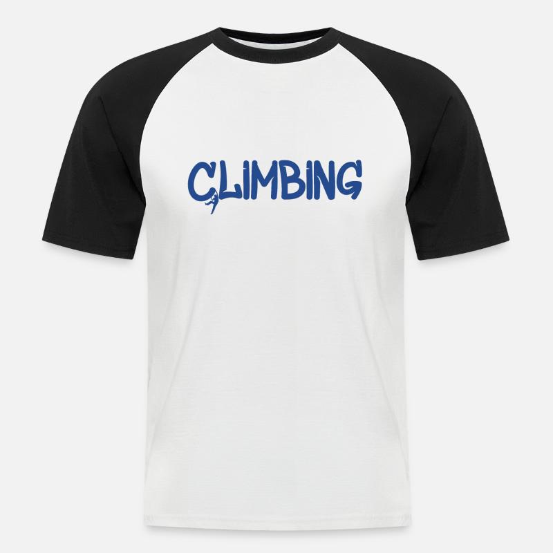 klettern - climbing - Männer Baseball-T-Shirt - Weiß/Schwarz
