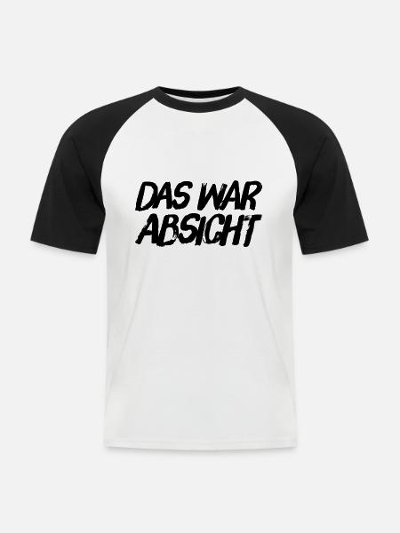 alles vorsätzlich - Männer Baseball-T-Shirt - Weiß/Schwarz