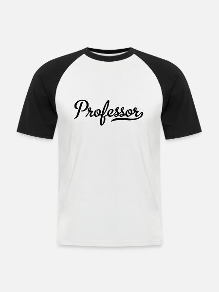 Professeur - T-shirt baseball manches courtes Homme - blanc/noir