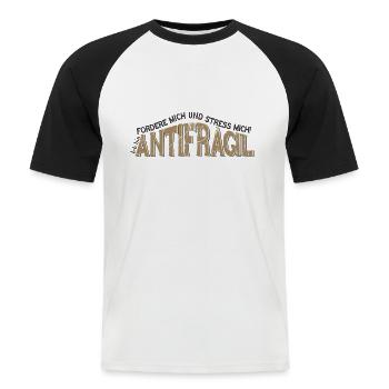 Antifragil - T-shirt baseball manches courtes Homme - blanc/noir - Devant - Nik (191cm)