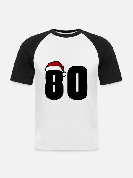 80 Number Christmas - Men's Baseball T-Shirt - white/black