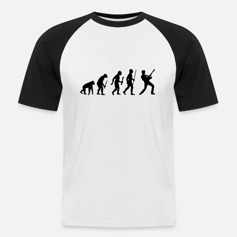 Evolution Rock - T-shirt baseball manches courtes Homme - blanc/noir