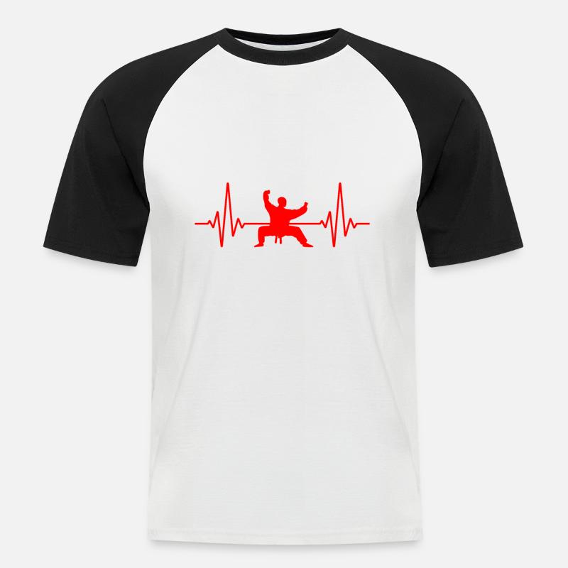 Tai Chi - Maglia da baseball a manica corta da uomo - bianco/nero