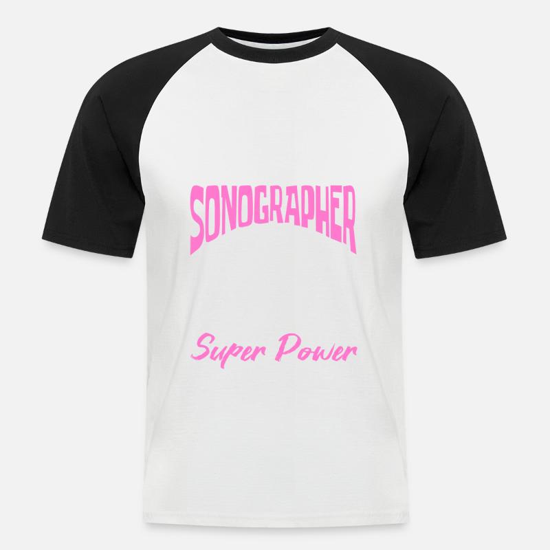 Ich Bin Ein Sonograph - Männer Baseball-T-Shirt - Weiß/Schwarz