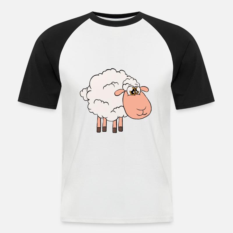 Zertifizierter Schaf-experte - Männer Baseball-T-Shirt - Weiß/Schwarz