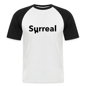 Surreal - Men's Baseball T-Shirt - white/black - Front - Nik (191cm)