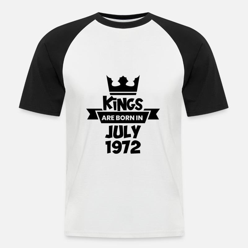 Juli 1972 - 50. Geburtstag Geschenk. Mann. - Männer Baseball-T-Shirt - Weiß/Schwarz