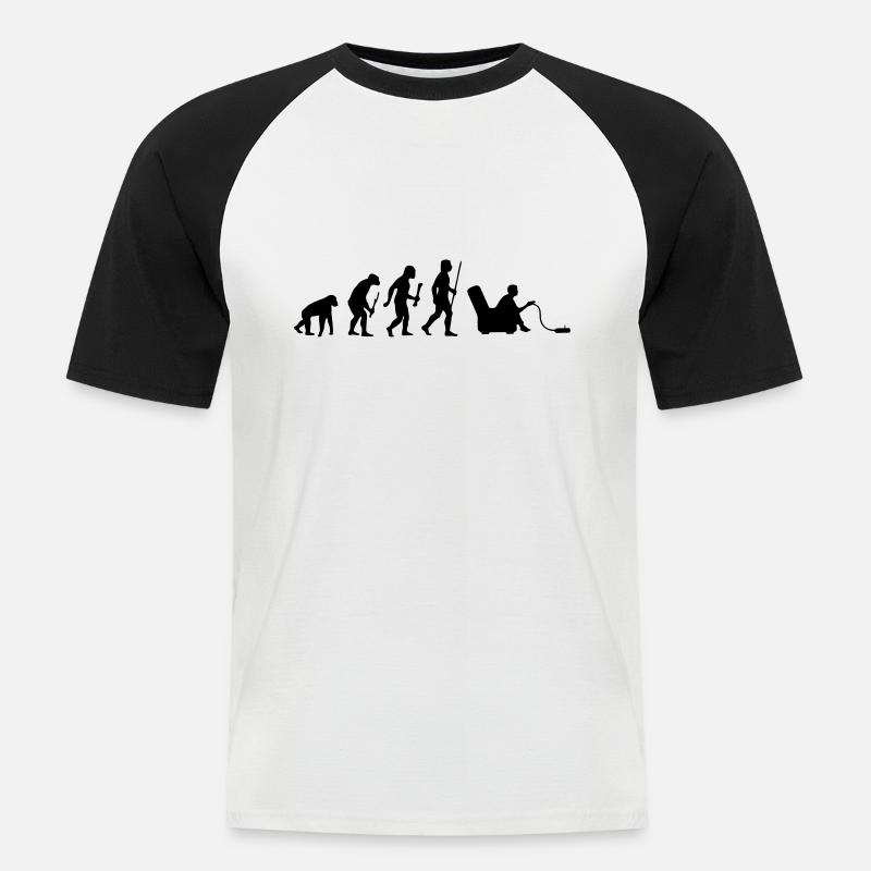 Evolution Gaming - Men's Baseball T-Shirt - white/black