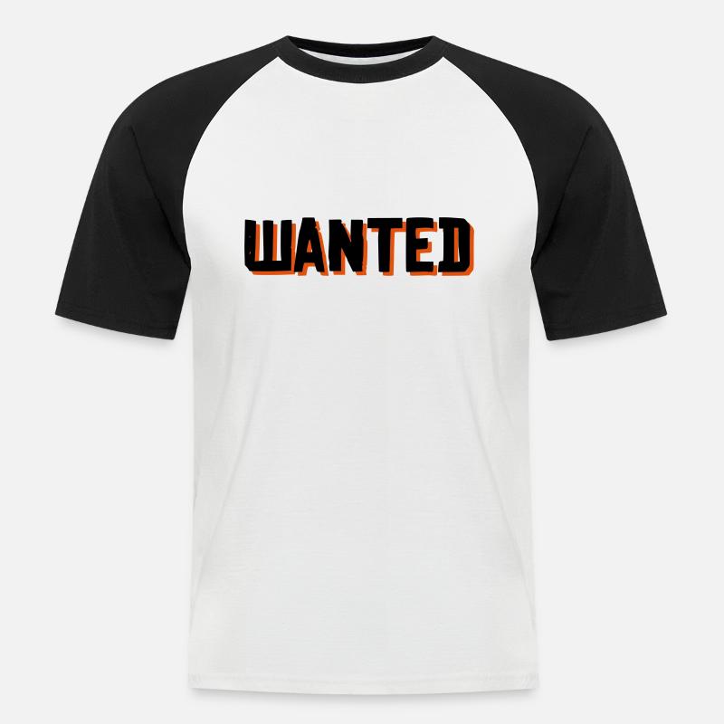 Wanted Red Dead Redemption - Männer Baseball-T-Shirt - Weiß/Schwarz