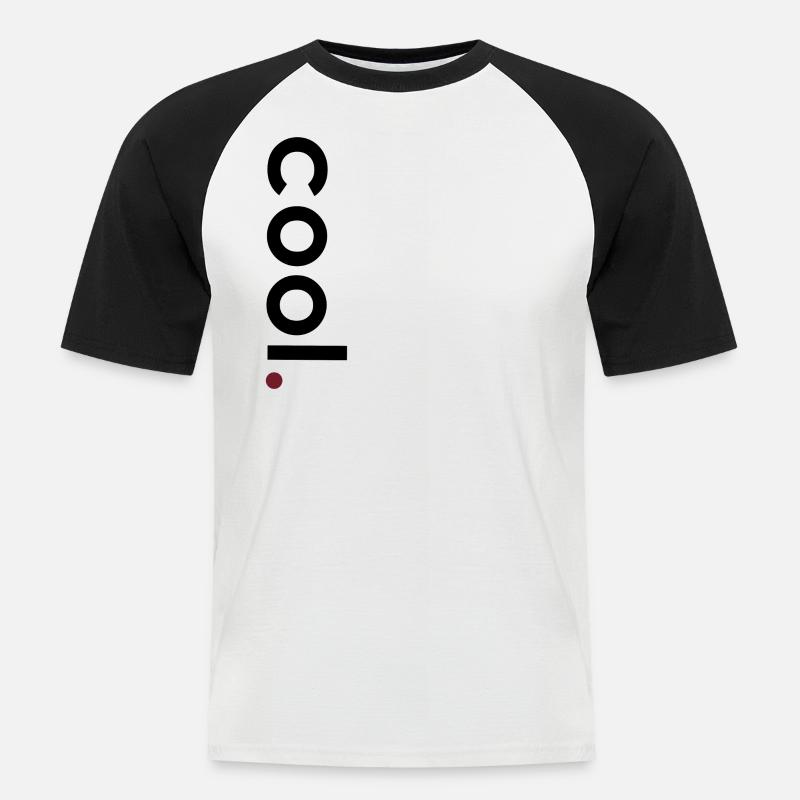 cool Vertikal schwarz - Männer Baseball-T-Shirt - Weiß/Schwarz