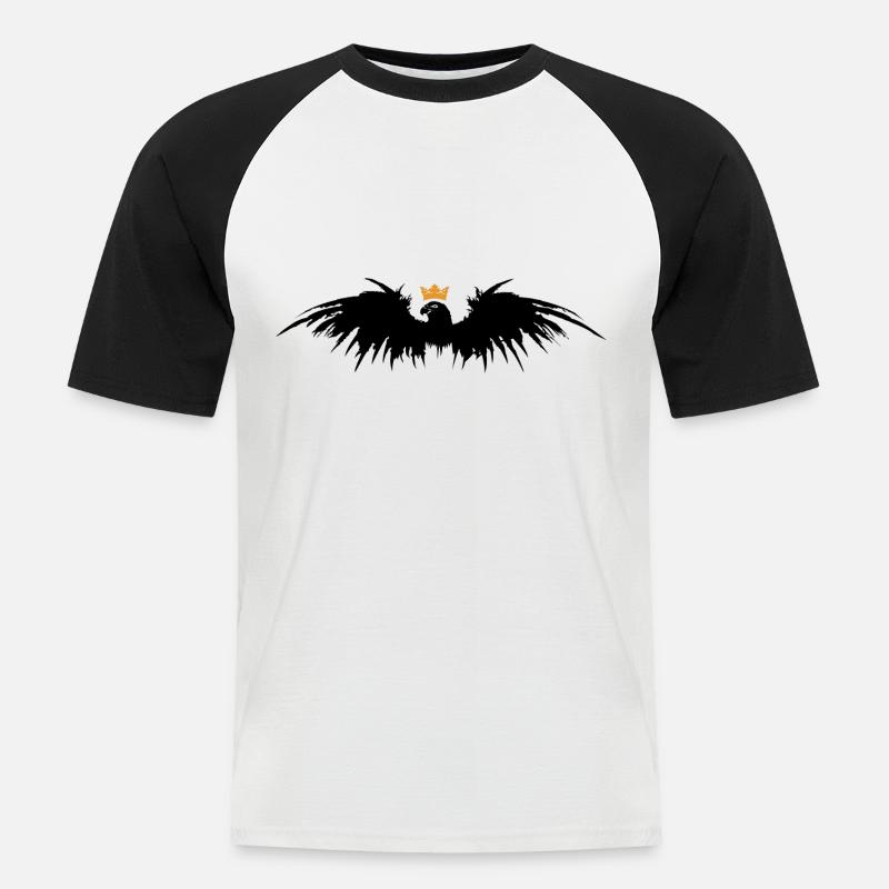 Adler Krone / Eagle Crown - Männer Baseball-T-Shirt - Weiß/Schwarz