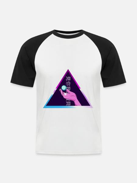 Japan Vapor Videogame - Männer Baseball-T-Shirt - Weiß/Schwarz