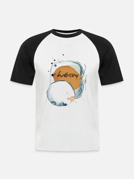 Harmony zen art #zen #modern - Men's Baseball T-Shirt - white/black