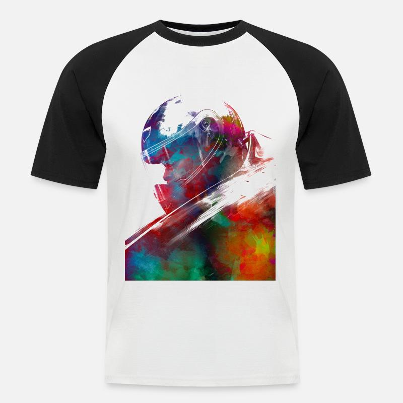 Bobsport Kunst #bobsleigh - Männer Baseball-T-Shirt - Weiß/Schwarz