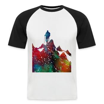 Mountaineer sport art #sport - Men's Baseball T-Shirt - white/black - Front - Nik (191cm)