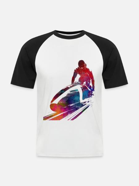 Bobsleigh sport art #bobsleigh #sport - Men's Baseball T-Shirt - white/black