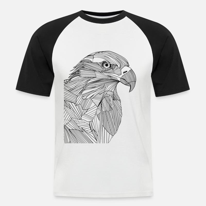 Lines art eagle #eagle - Men's Baseball T-Shirt - white/black