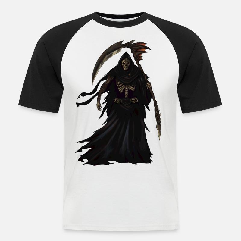 Sensenmann 2 - Männer Baseball-T-Shirt - Weiß/Schwarz