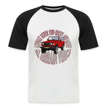 Offroader J7 RED - Men's Baseball T-Shirt - white/black - Front - Nik (191cm)