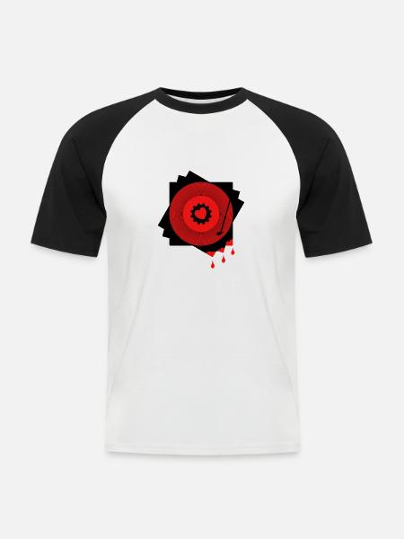mit Herzblut am Deck - Männer Baseball-T-Shirt - Weiß/Schwarz