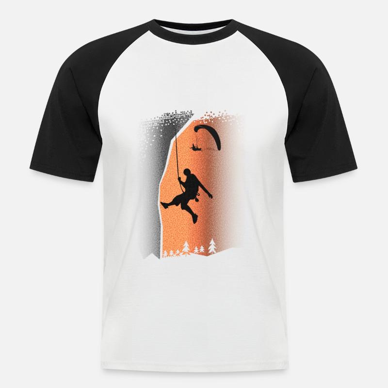 Klettern & Bouldern - KlettererBoulderer - Männer Baseball-T-Shirt - Weiß/Schwarz