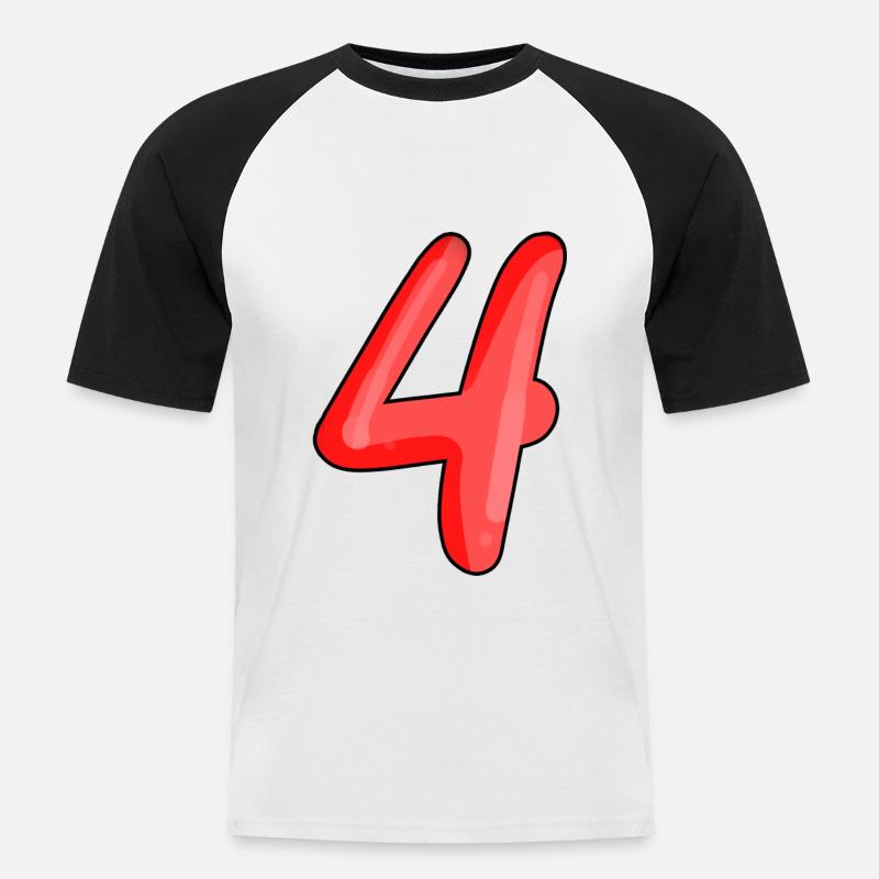 4 - Männer Baseball-T-Shirt - Weiß/Schwarz