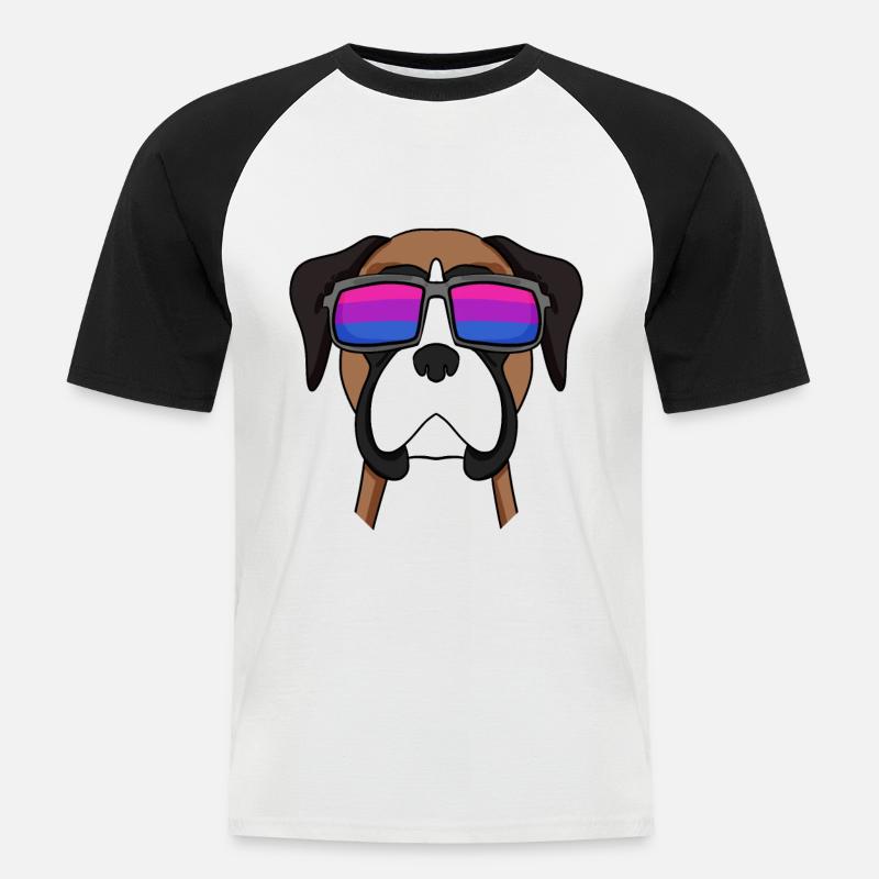 Bisexuell Deutscher Boxer Hund Geschenk - Männer Baseball-T-Shirt - Weiß/Schwarz