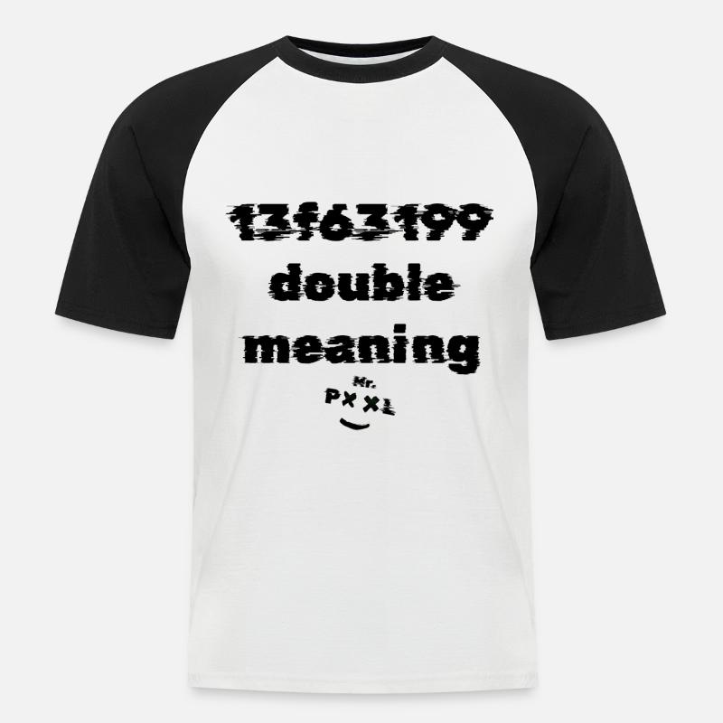 Mr. Pool double meaning - Männer Baseball-T-Shirt - Weiß/Schwarz