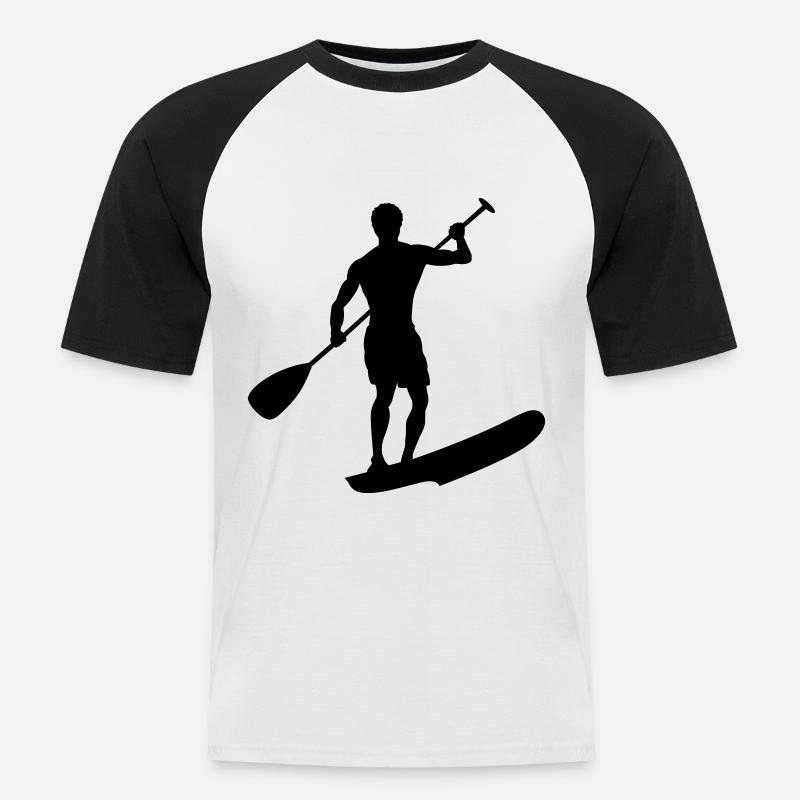 Conception de l’athlète SUP - T-shirt baseball manches courtes Homme - blanc/noir