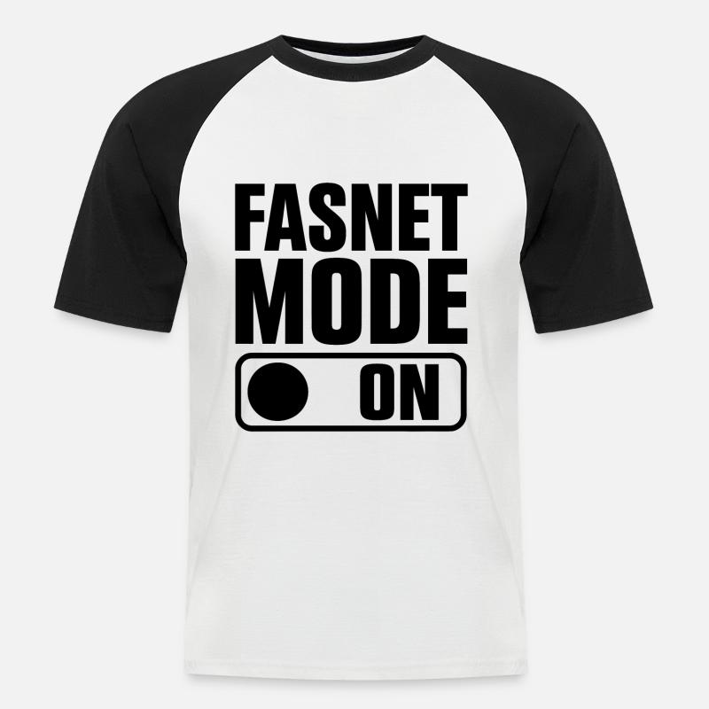 Fasnet Mode On - Männer Baseball-T-Shirt - Weiß/Schwarz