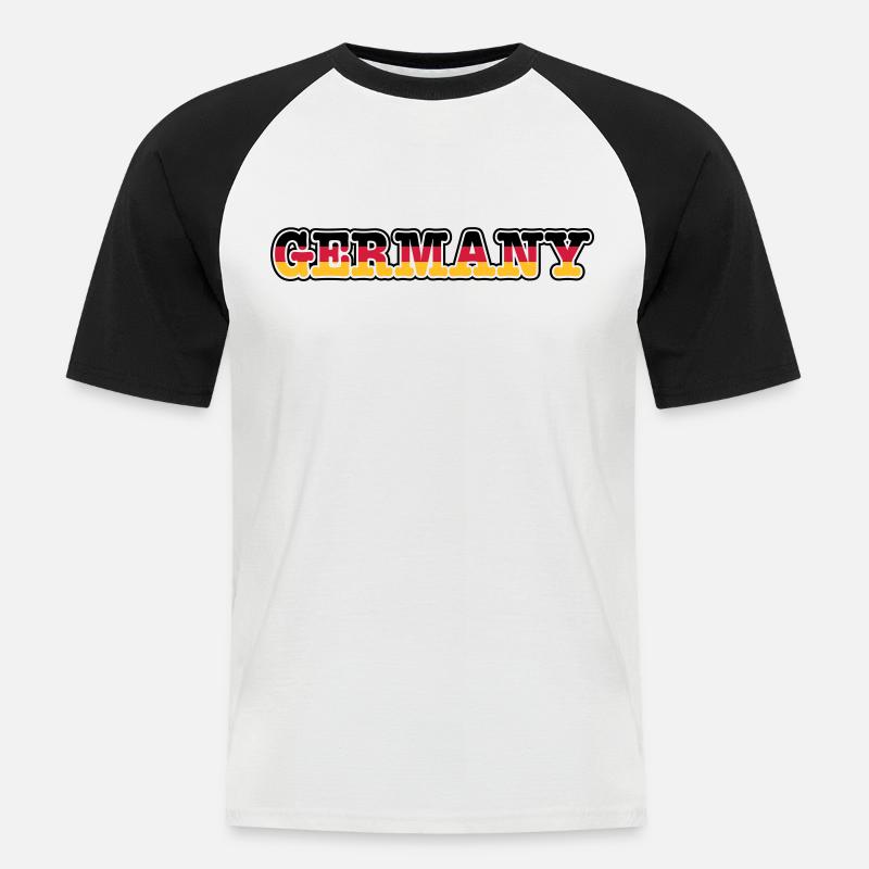 germany - Männer Baseball-T-Shirt - Weiß/Schwarz