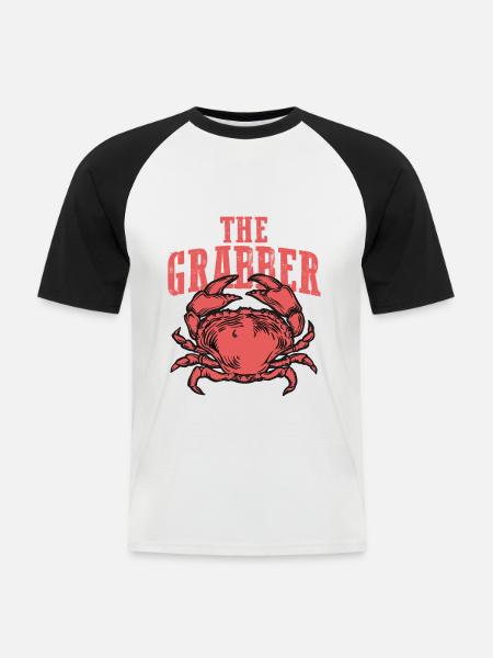 Crab Shirt Beach Holiday Gift - Men's Baseball T-Shirt - white/black