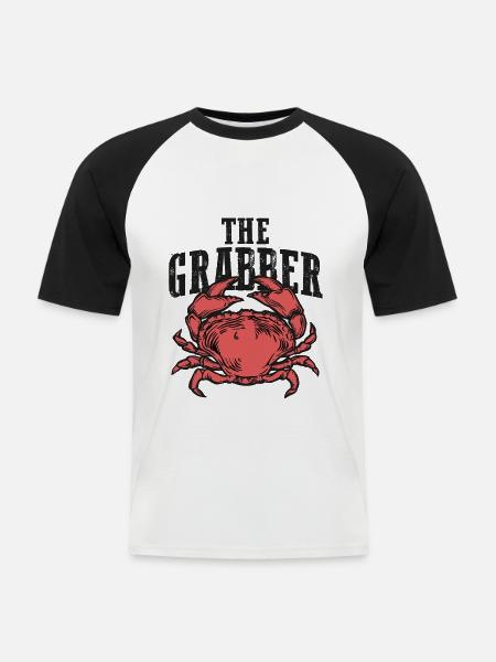 Krabben – Shirt Strandurlaub Geschenk - Männer Baseball-T-Shirt - Weiß/Schwarz