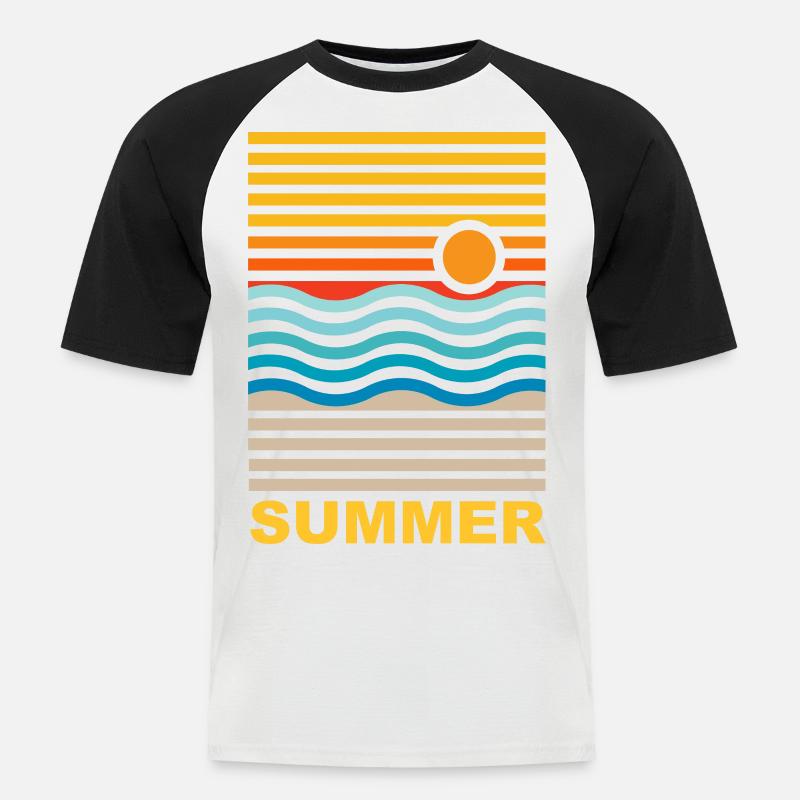 summer - Men's Baseball T-Shirt - white/black