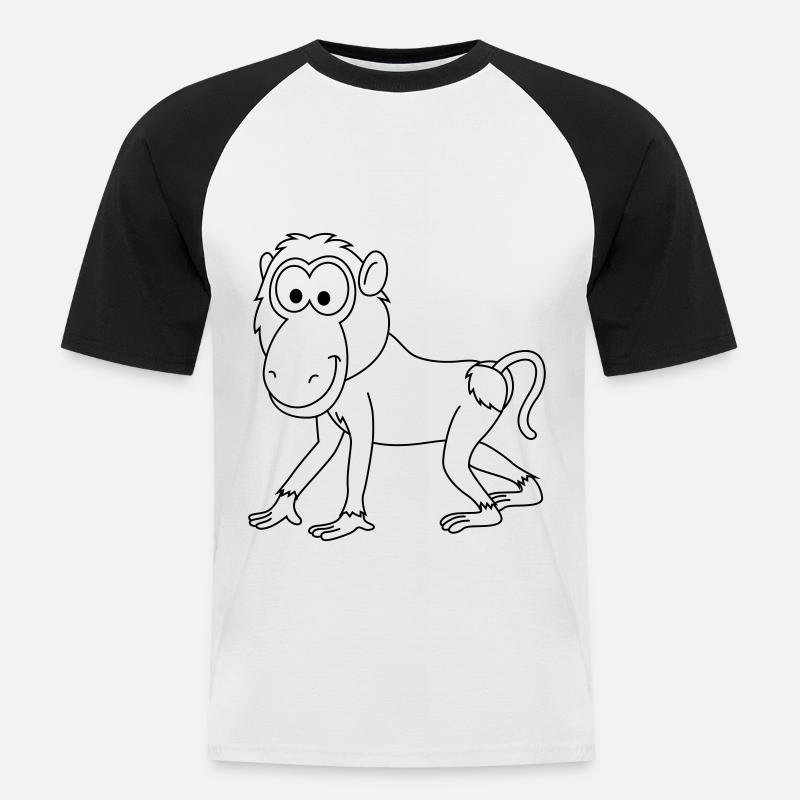 Monkey monkey comic - Men's Baseball T-Shirt - white/black