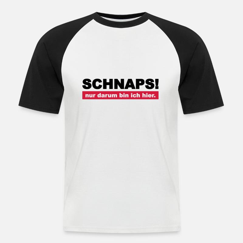 Schnaps! - Männer Baseball-T-Shirt - Weiß/Schwarz