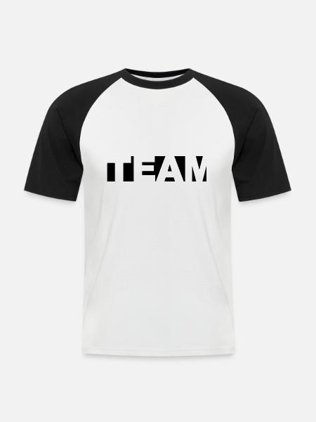 Équipe - T-shirt baseball manches courtes Homme - blanc/noir