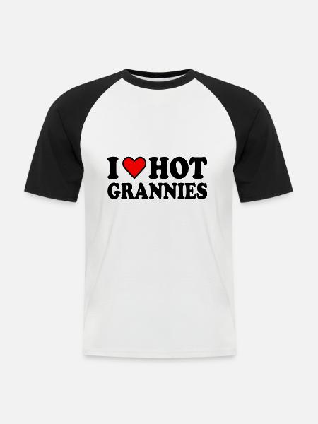 I love hot grannies - Men's Baseball T-Shirt - white/black