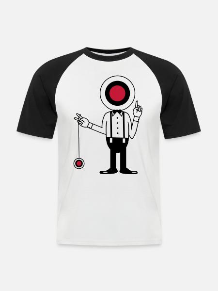 jojo - T-shirt baseball manches courtes Homme - blanc/noir