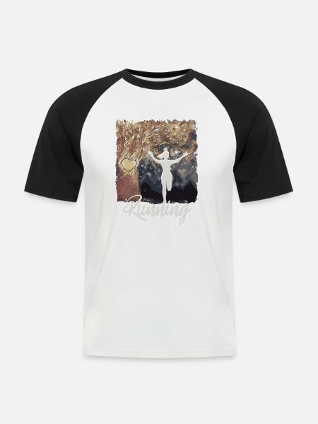 Marathon, Trailrunning Läuferin - Männer Baseball-T-Shirt - Weiß/Schwarz