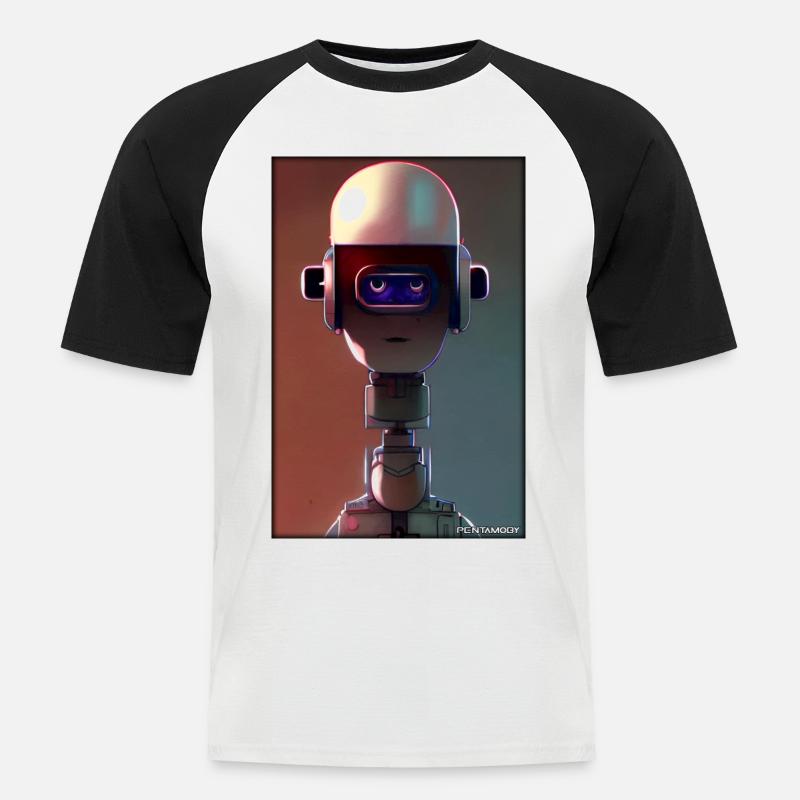 Roboter Zukunft Technik Wissenschaft Android - Männer Baseball-T-Shirt - Weiß/Schwarz
