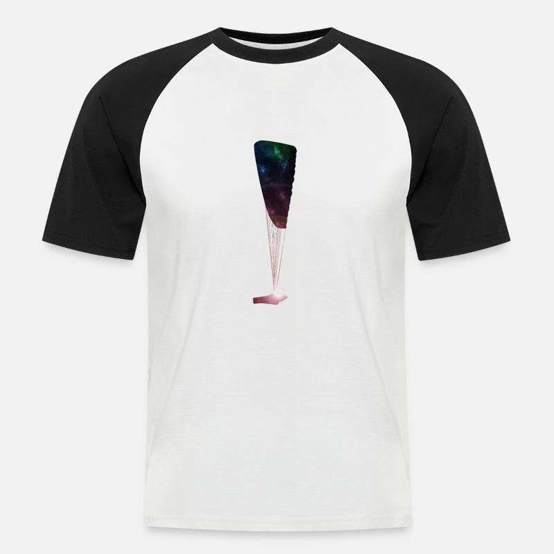 Paragliding Gleitschirm Weltraum Geschenk Pilot - Männer Baseball-T-Shirt - Weiß/Schwarz