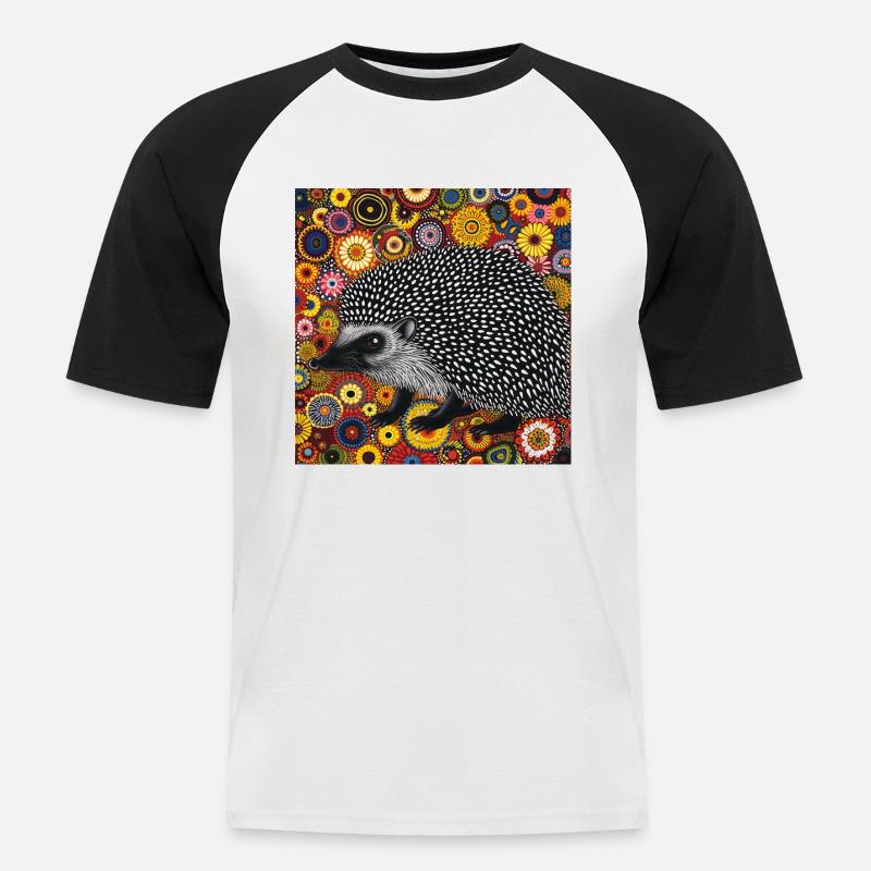 igel, bunt, tier, geschenk, geschenkidee - Männer Baseball-T-Shirt - Weiß/Schwarz