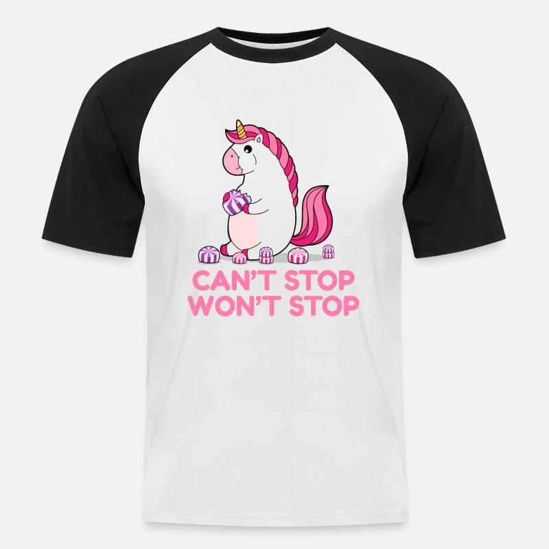 Can't Stop Won't Stop - Männer Baseball-T-Shirt - Weiß/Schwarz