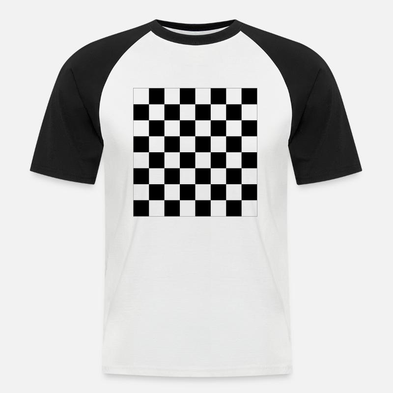 Schach Brett - Vector Design - Männer Baseball-T-Shirt - Weiß/Schwarz