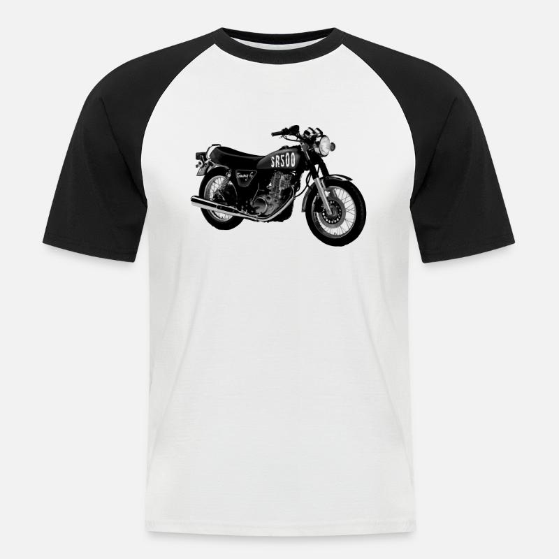 sr500_shirt - Männer Baseball-T-Shirt - Weiß/Schwarz